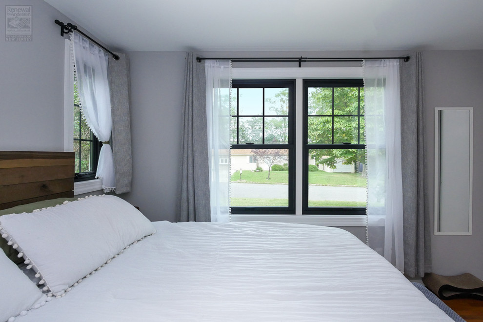 Black Windows in Pretty Bedroom Renewal by Andersen NJ Bedroom