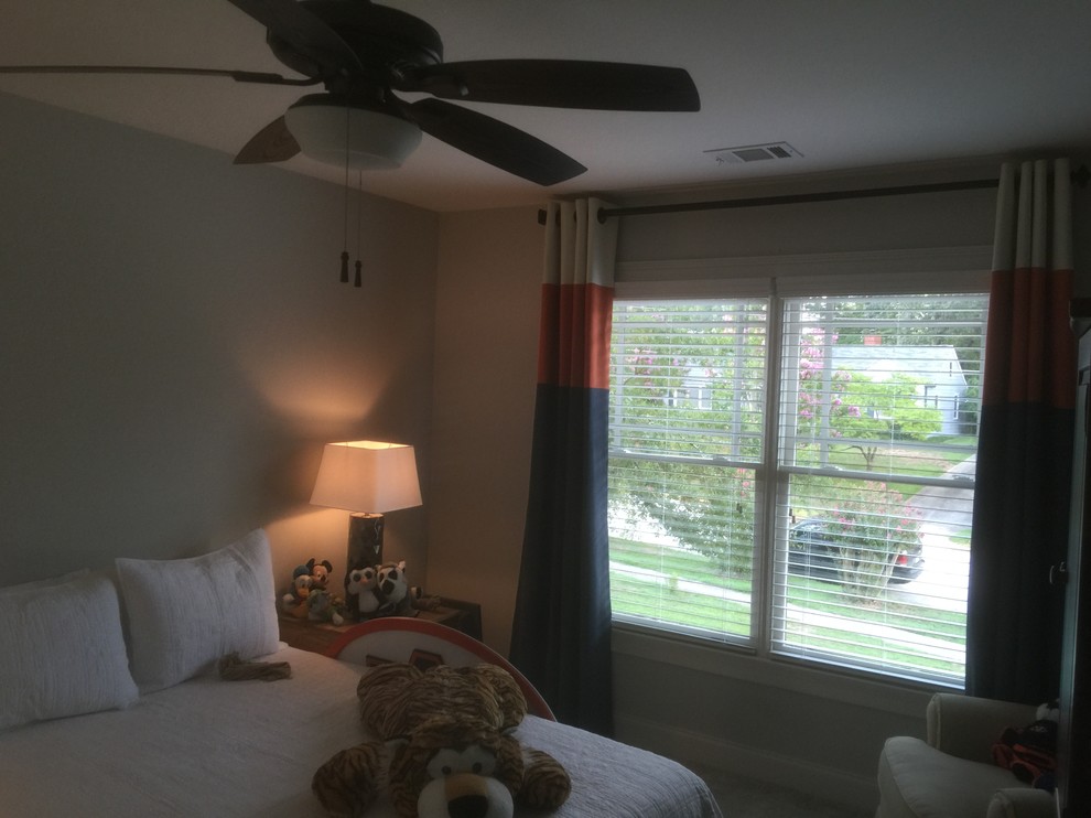 Photo of a medium sized modern bedroom in Atlanta.