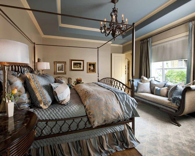 Blue And Beige Master Bedroom Traditional Bedroom Dallas By Rhonda Vandiver White Houzz Uk