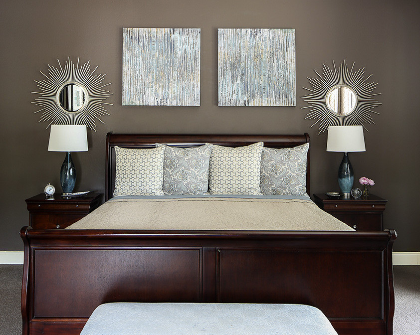 Blue & Dark Brown Bedroom - Transitional - Bedroom - New Orleans - by