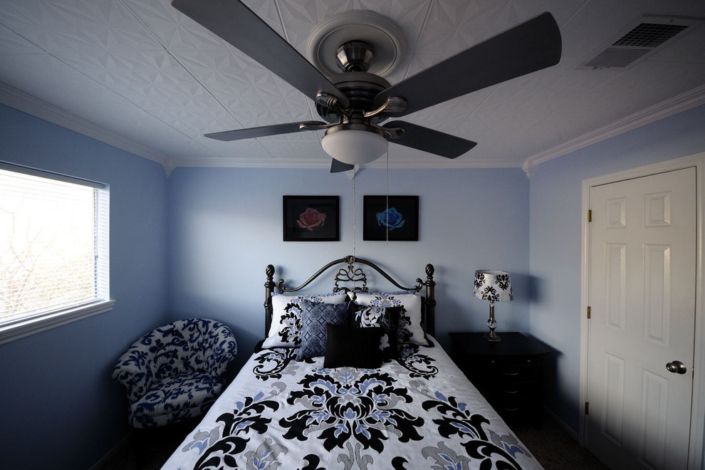 Blue Bedroom with Modern Ceiling - Traditional - Bedroom - Miami - by ...