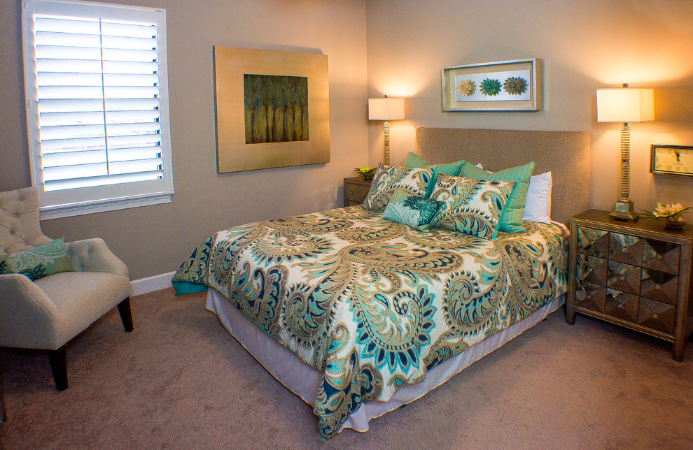 Blue Guest Room Contemporary Bedroom Tampa by Dorothy Greenlee