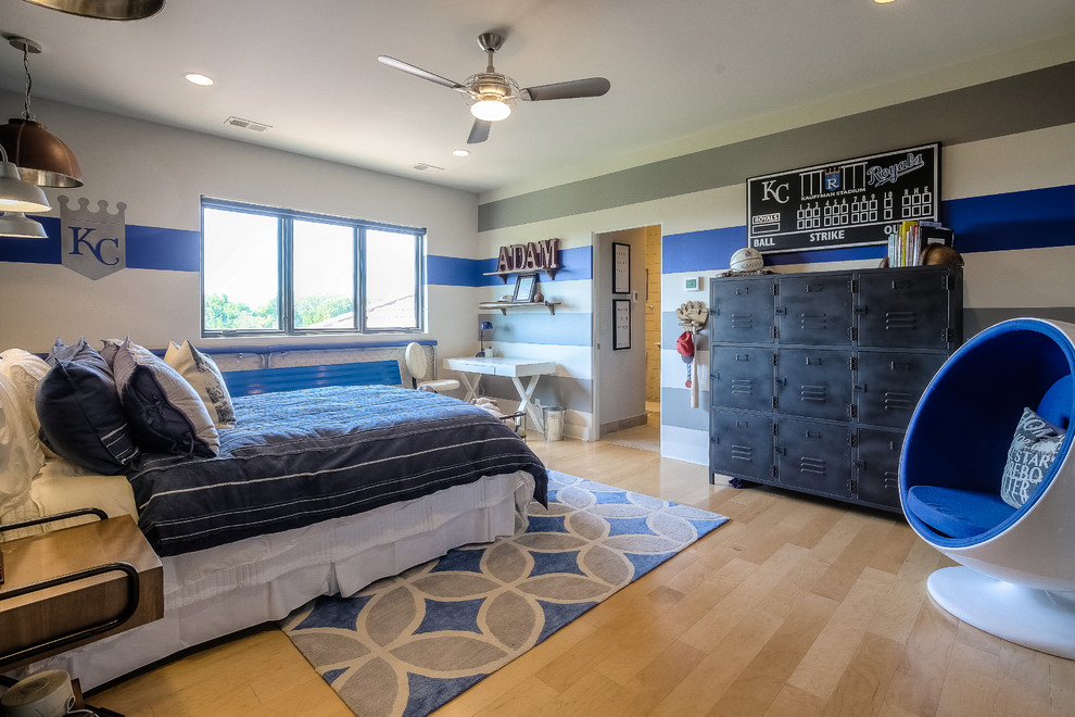 Bold and Blue Boys Room - Contemporary - Bedroom - Kansas City - by ...