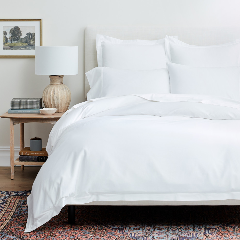 Boll & Branch White Bed Transitional Bedroom New York by Boll