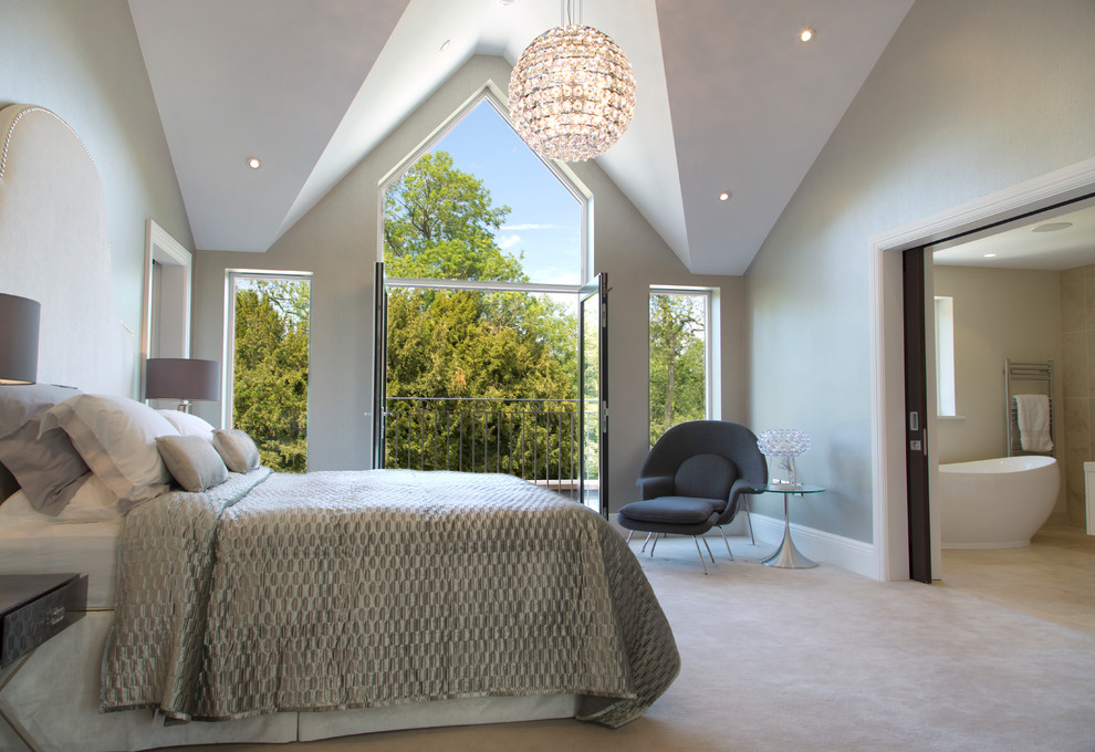 Inspiration for a contemporary bedroom remodel in Cheshire