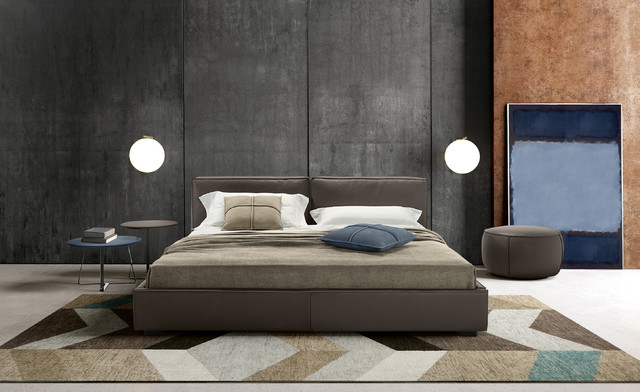Bond Leather Platform Bed By Gamma, Bonded Leather Bed