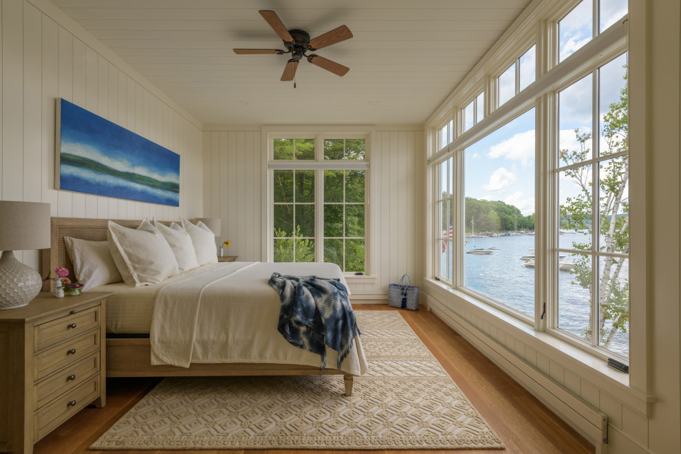Beach style bedroom photo in Boston