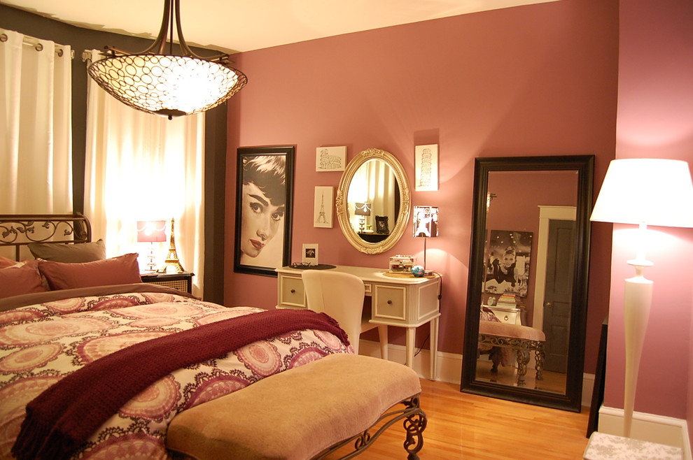 Classic grey and pink bedroom in Other.