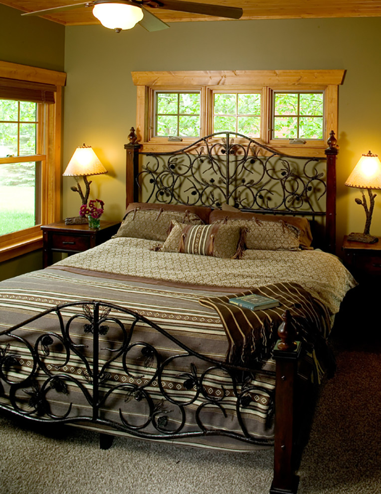 This is an example of a rustic bedroom in Minneapolis.