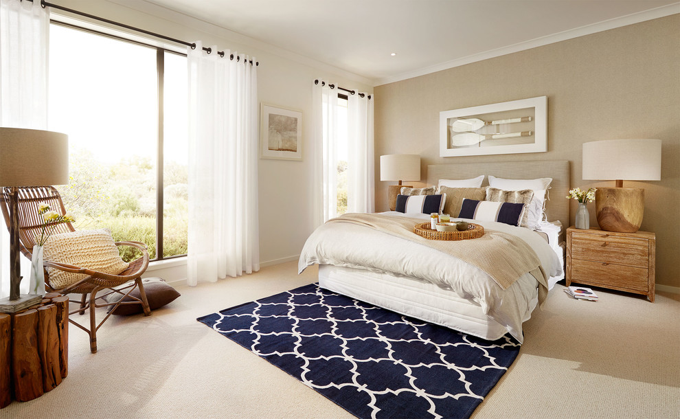 This is an example of a nautical bedroom in Melbourne.