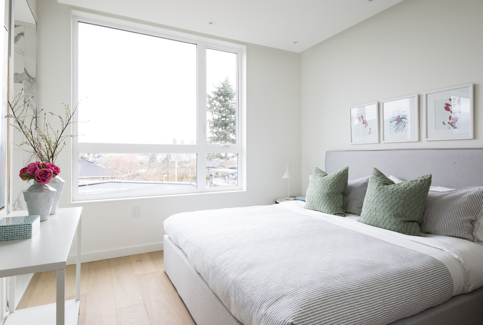 Design ideas for a scandinavian bedroom in Vancouver.