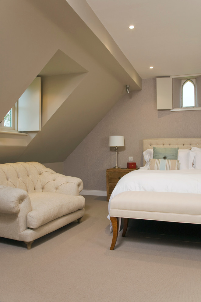 This is an example of a country bedroom in Gloucestershire.