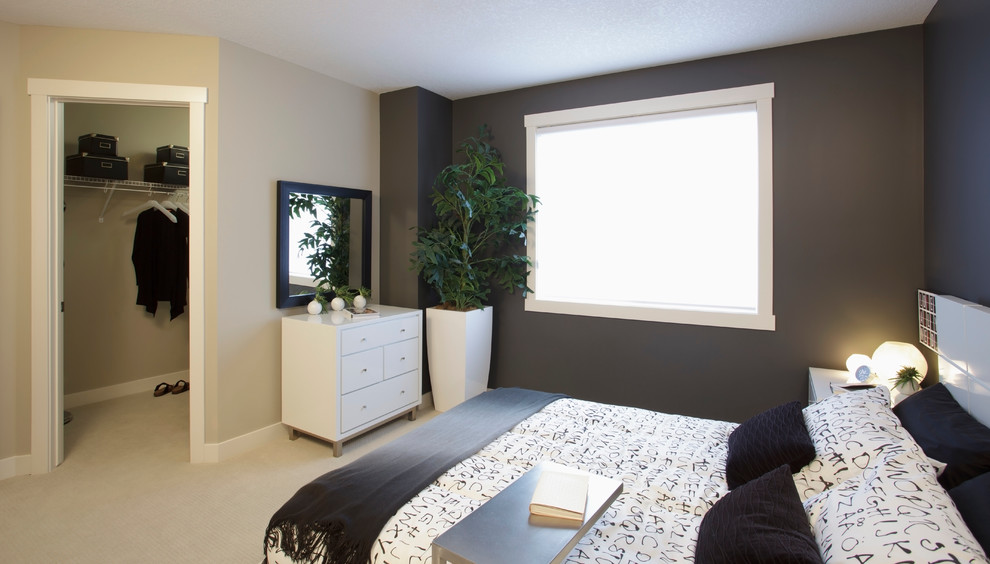 Photo of a bohemian bedroom in Calgary.