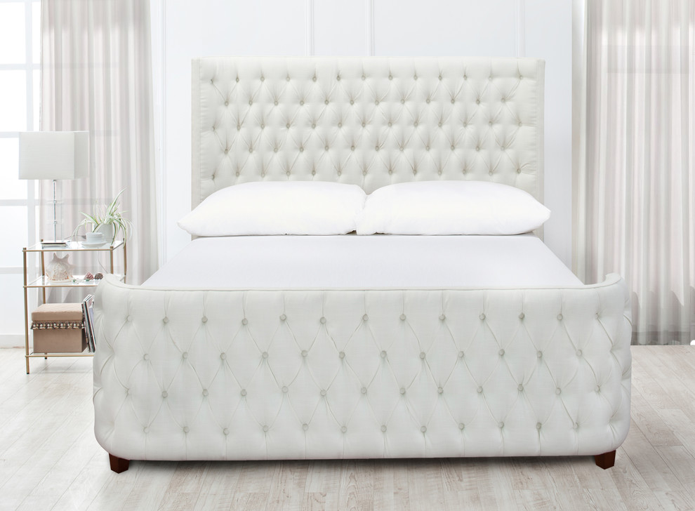 Brooklyn Tufted Headboard Bed, King, Star White Modern Bedroom