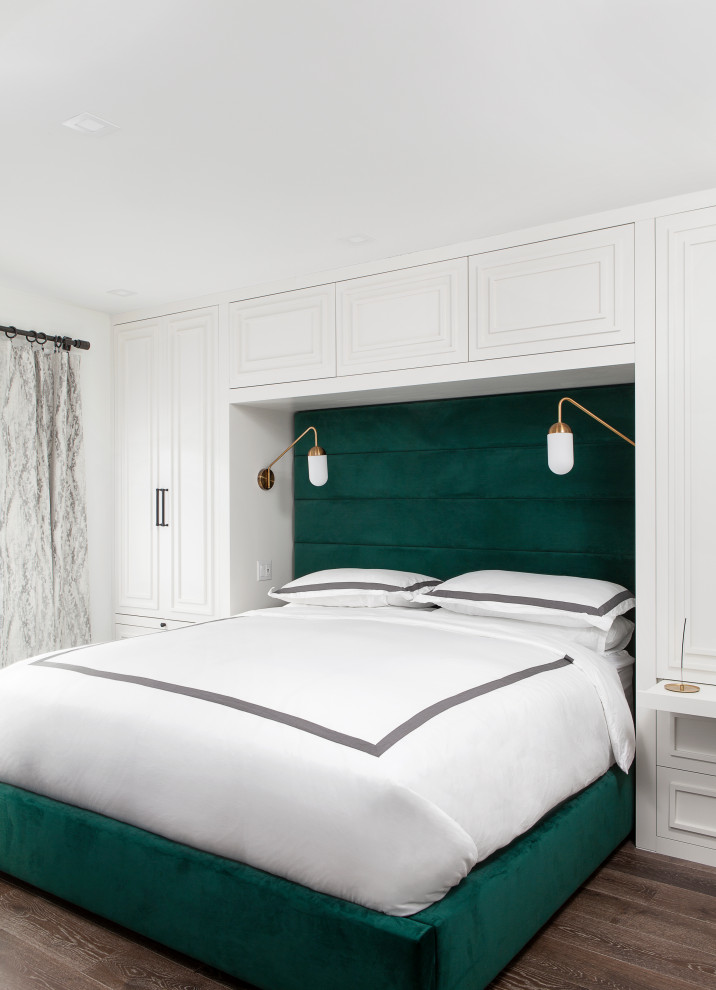 ニューヨークにあるトランジショナルスタイルのおしゃれな寝室