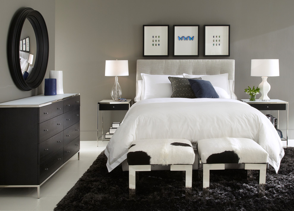 This is an example of a modern bedroom in Charlotte.