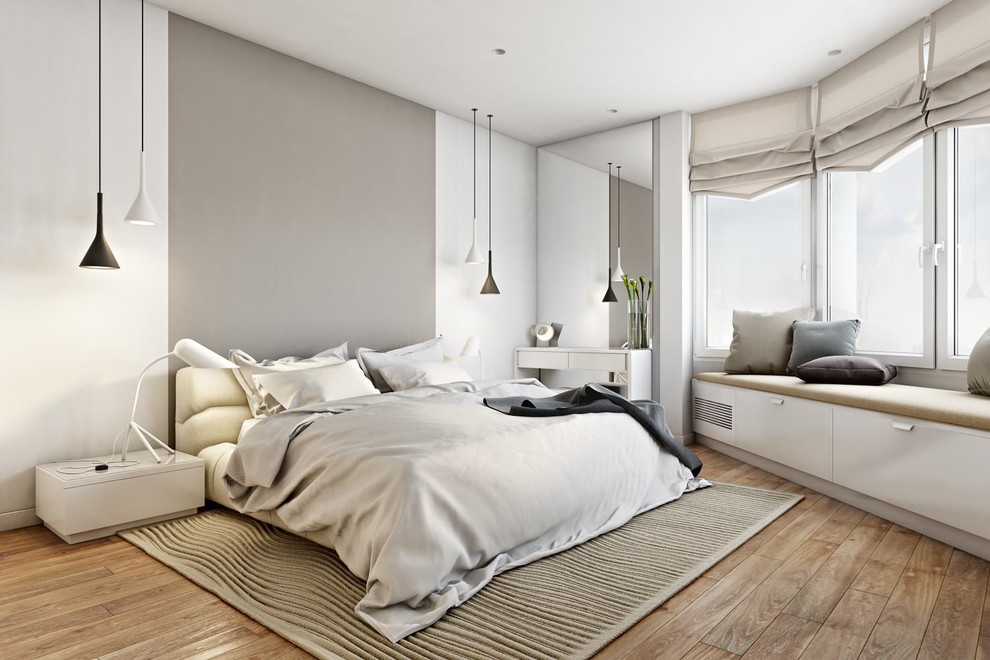 Example of a trendy bedroom design in Edinburgh