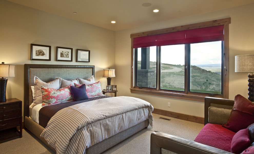 Example of a mountain style bedroom design in Salt Lake City