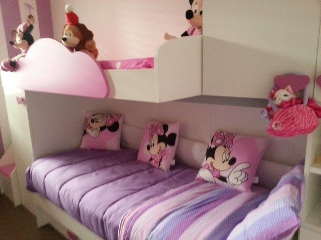 Cameretta bambini a soppalco bianca e rosa - Modern - Bedroom - Milan - by  Arredacasaonline