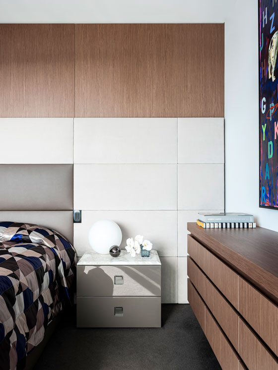 Example of a trendy bedroom design in Sydney