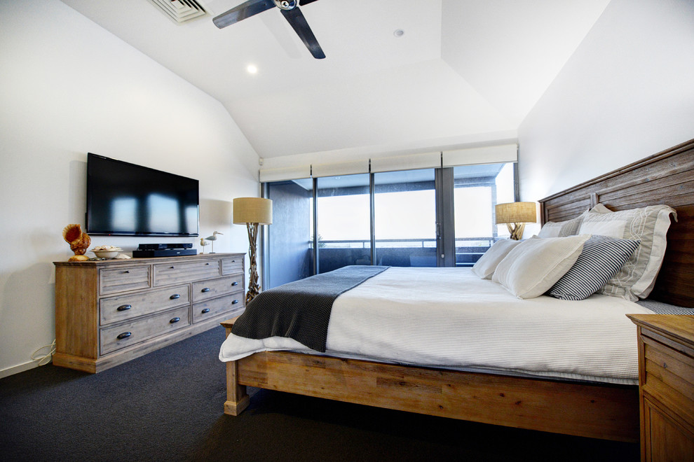 Trendy bedroom photo in Sydney