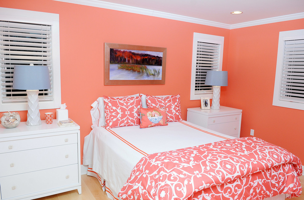 Photo of a coastal bedroom in New York.