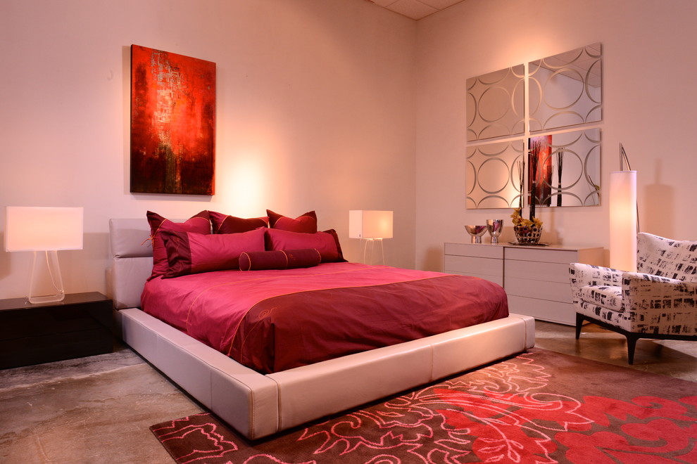 Minimalist bedroom photo in Houston