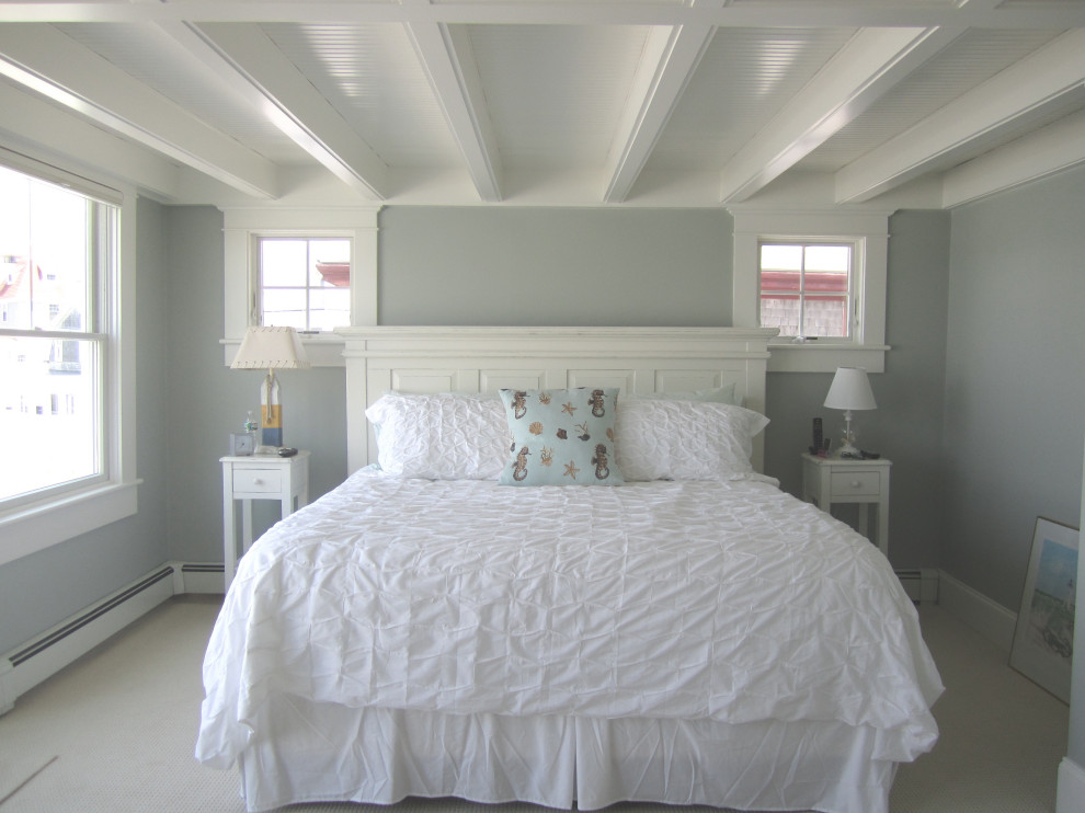 Inspiration for a beach style bedroom in Boston.
