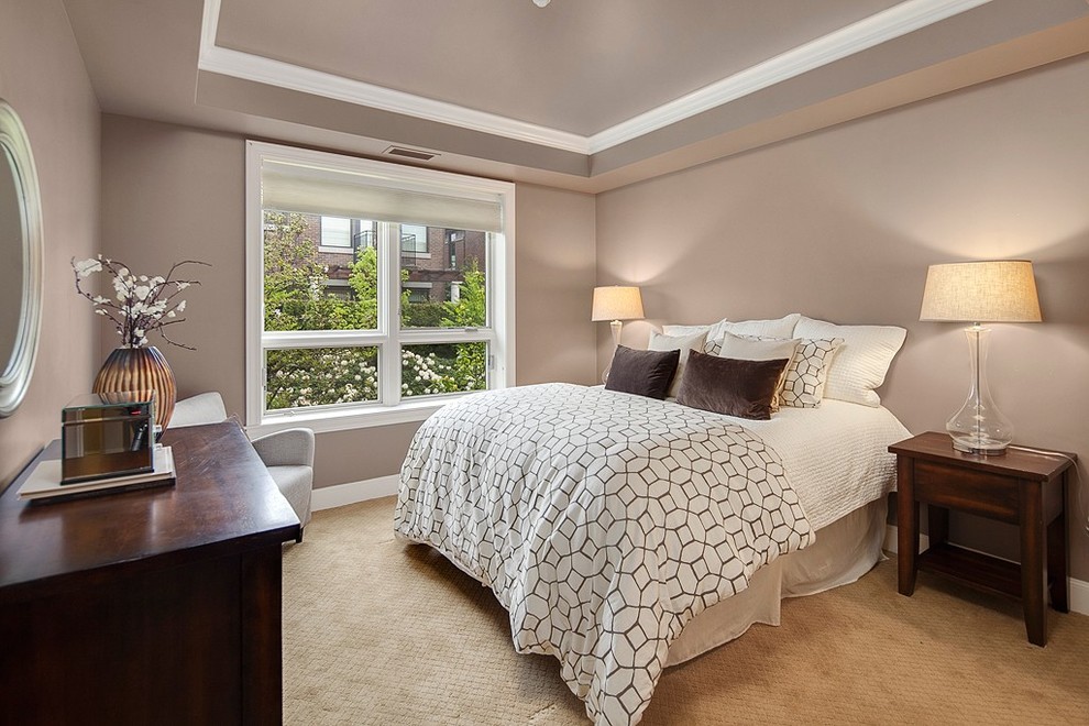 Transitional bedroom photo in Seattle