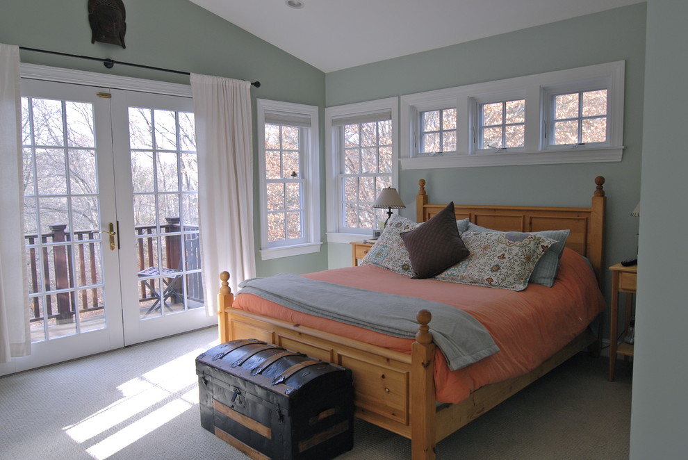 Example of an eclectic bedroom design in Boston