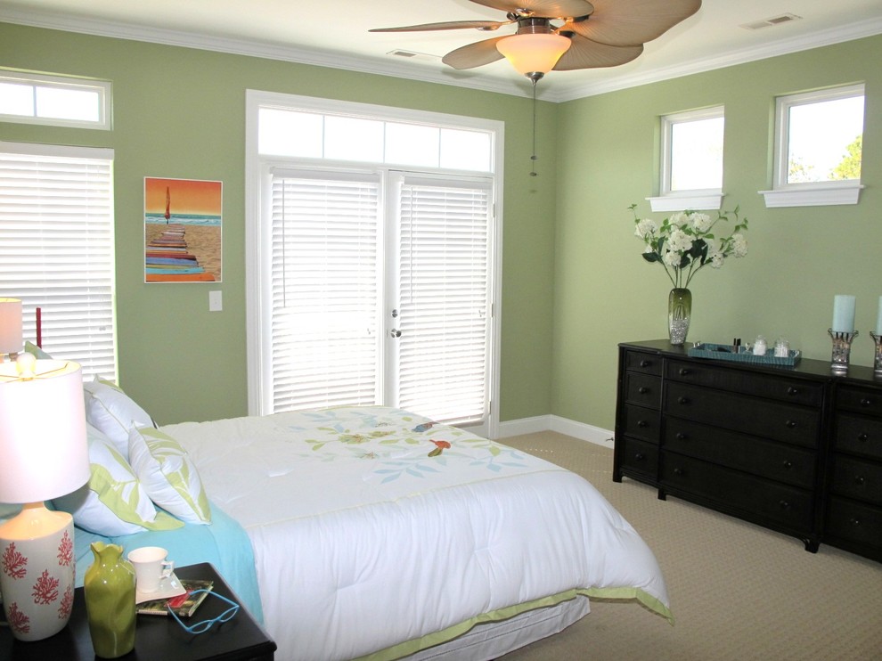 Example of a beach style bedroom design in Wilmington