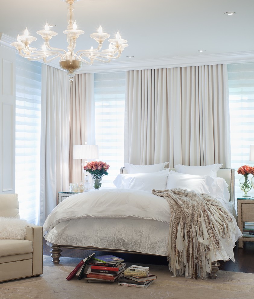 Example of a classic master bedroom design in Miami