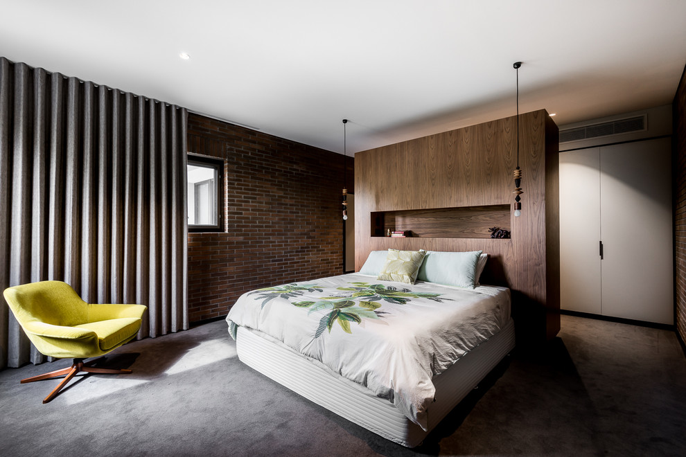Trendy bedroom photo in Perth