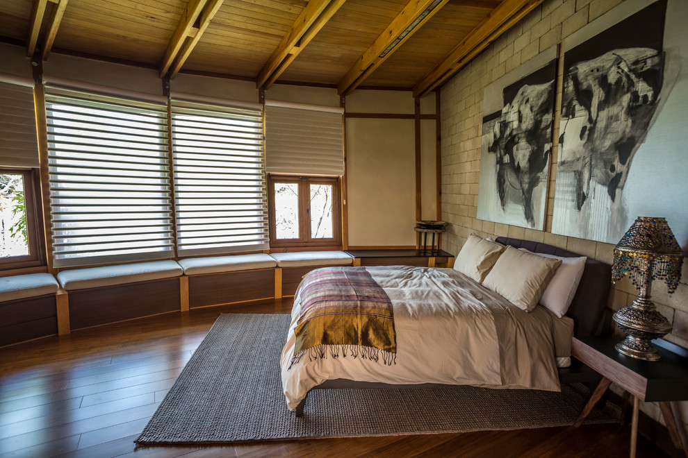 Example of a trendy bedroom design in Other