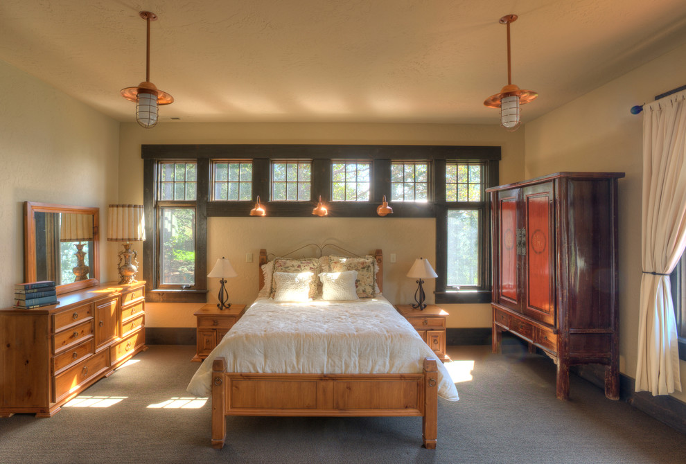Example of a mountain style bedroom design in Seattle