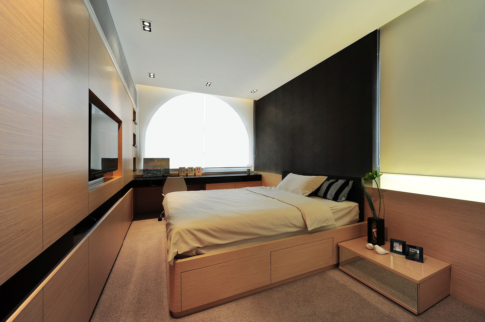 Example of a minimalist bedroom design in Hong Kong