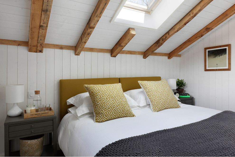 Design ideas for a rustic bedroom in London.