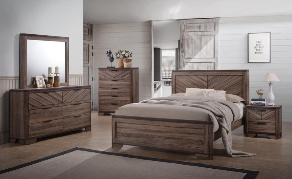 Inspiration for a large rustic bedroom in Toronto.