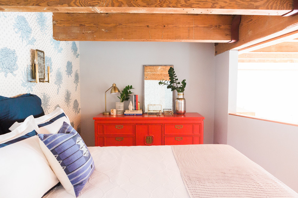 Small zen loft-style bedroom photo in Chicago