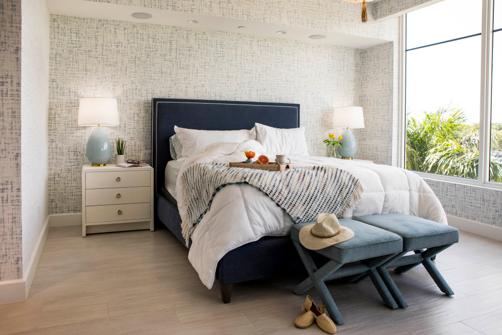 This is an example of a nautical bedroom in Miami.