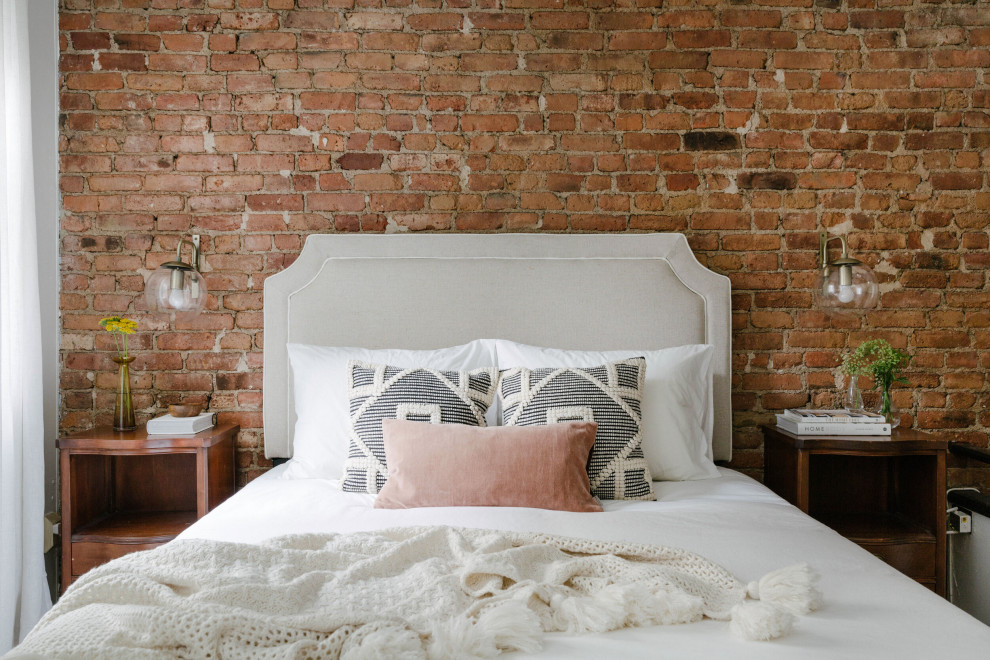 Bedroom - industrial bedroom idea in Charleston