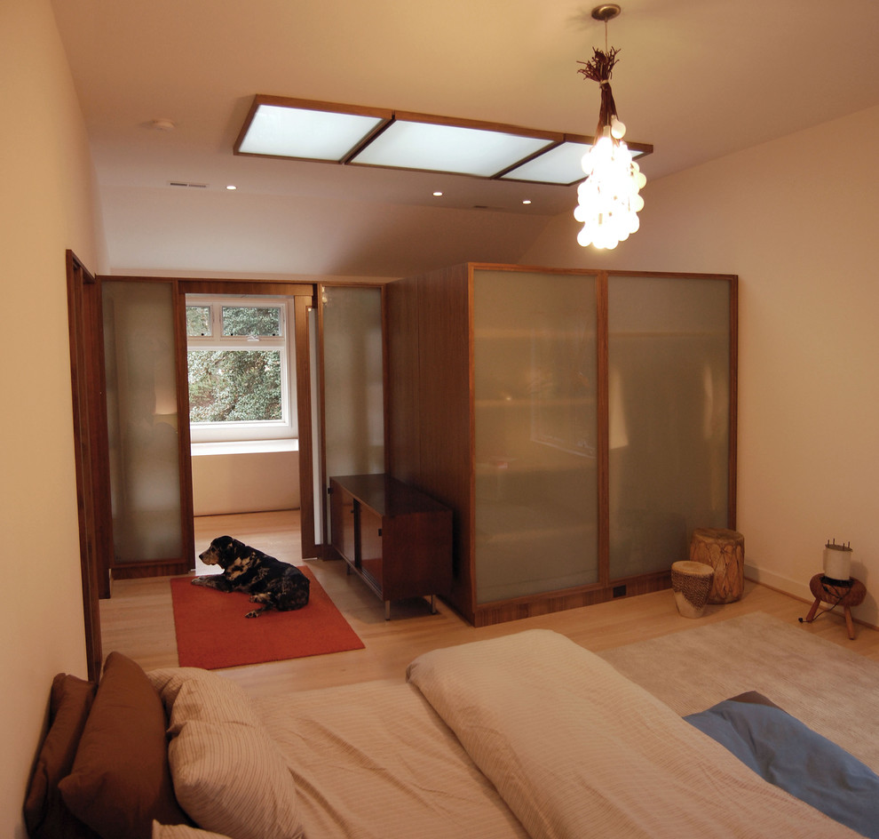 Modern inredning av ett sovrum