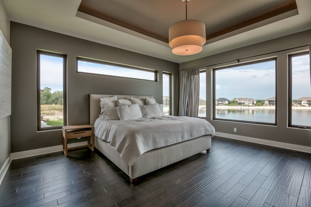 Inspiration for a contemporary bedroom in Omaha.