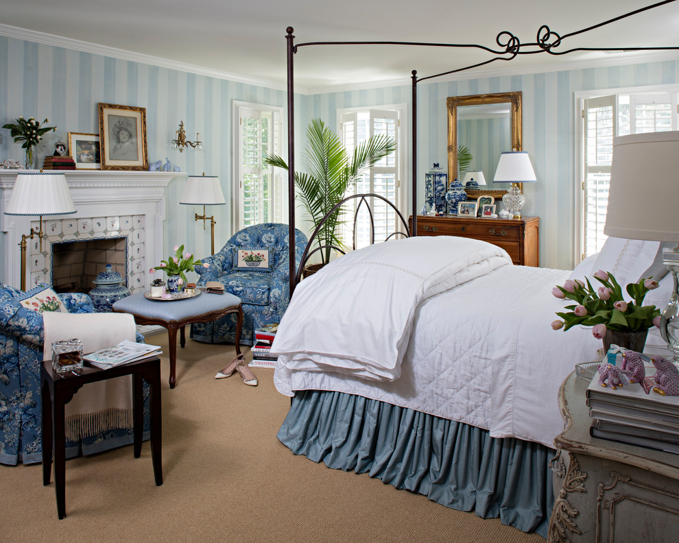 Classic French Country Master Bedroom in St. David's, PA Farmhouse