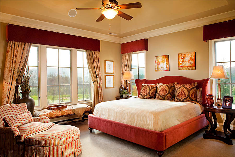 Inspiration for a timeless guest carpeted bedroom remodel in Other with beige walls
