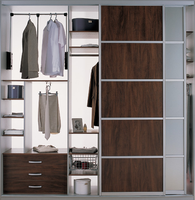 Closet Organizer With Aluminum Sliding Doors Modern Bedroom Toronto By Komandor Canada Closets Doors Inc Houzz