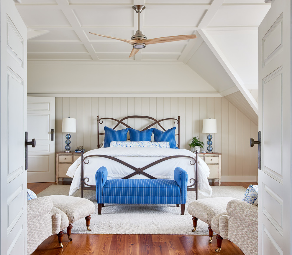 Inspiration for a coastal bedroom in Raleigh.