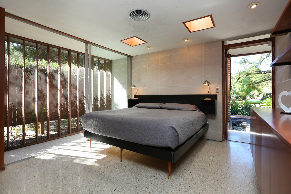 Photo of a contemporary bedroom in Tampa.