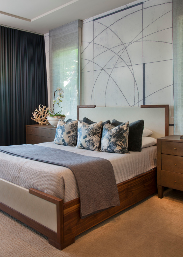 Coastal Seascape Contemporary Bedroom San Diego by