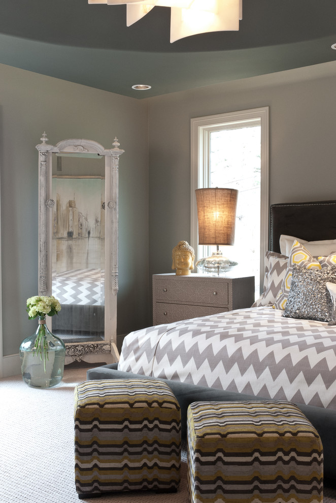 Transitional bedroom photo in St Louis